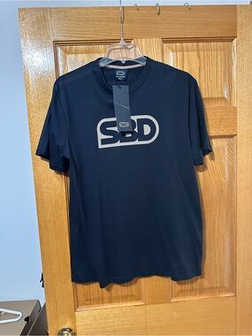 SBD Defy Collection Men's Shirt, Black w/Tan logo outline, Large, New